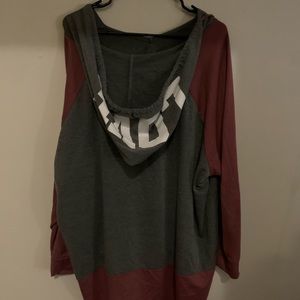 Slouchy Pink and Grey Hoodie